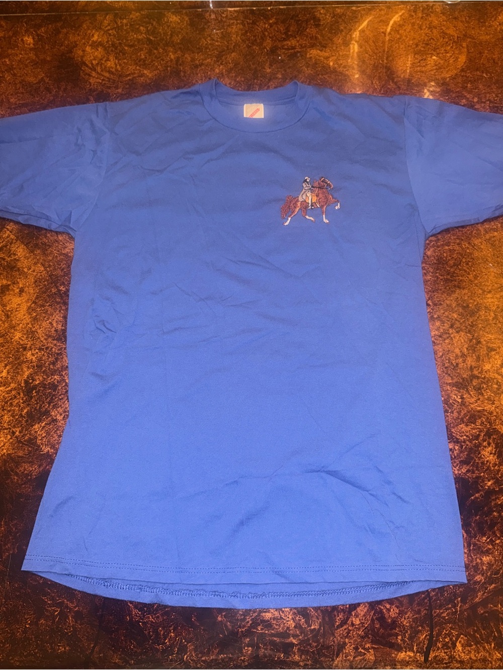 Jerzees Royal Blue Short-Sleeve Crewneck Tee with Horse Embroidery